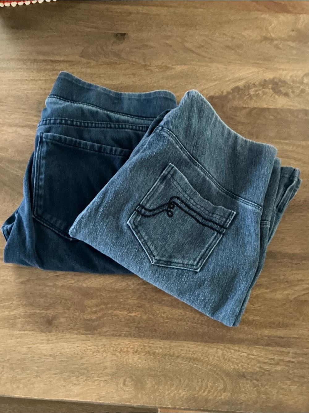 Set of two blue denim jegging/ leggings large and extra large